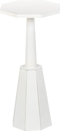 Kate and Laurel Octavia Coastal Accent Drink Table, 11 x 11 x 24, White, Decorative Coastal Cocktail Table with Octagon Shape for Farmhouse Indoor Plant Stand