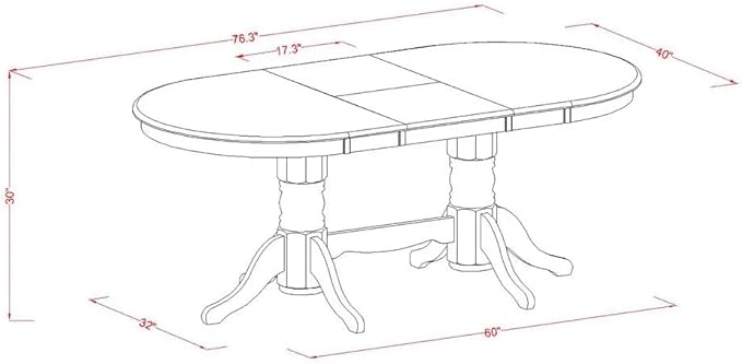 East West Furniture VAAS5-LWH-41 5 Piece Dining Table Set consists A Modern Dinner Table and 4 Platinum Gray Polyester Fabric Mid-Century Chairs with Stylish Back- Linen White Finish
