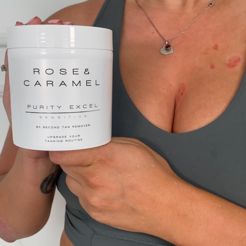 Rose & Caramel Purity Excel Sensitive 60 Second Miracle Express Self Tan Remover & Kind To Skin, Fragrance Free Tan Eraser 14.89 Fl Oz (440ml)