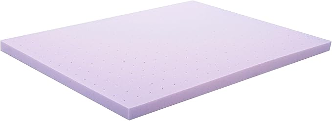 Lucid 3 Inch Lavender Infused Memory Foam Mattress Topper - Ventilated Design – Pressure Relieving Bed Topper - Mattress Pad – CertiPur Certified - Twin Size
