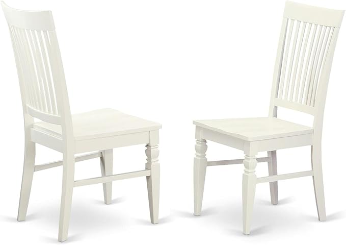East West Furniture SUWE5-LWH-W 5 Piece Dining Set Includes a Round Dining Room Table with Dropleaf & Shelves and 4 Kitchen Chairs, 42x42 Inch, Linen White