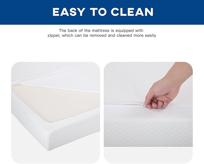 FDW | 12 Inch Twin Mattress | Medium Firm | Gel Memory Foam Mattress | White | Bed in a Box, CertiPUR-US Certified | Pressure Relief, Cooling Ventilated Foam | Washable Removable Cover