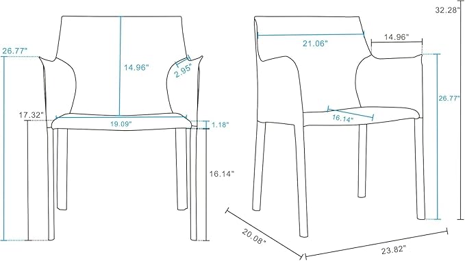 Manhattan Comfort Paris Modern Saddle Leather Dining Chairs, Metal Frame, Comfortable Padded Seat, Fully Assembled Armchair Accent Furniture, Set of 2, Coral