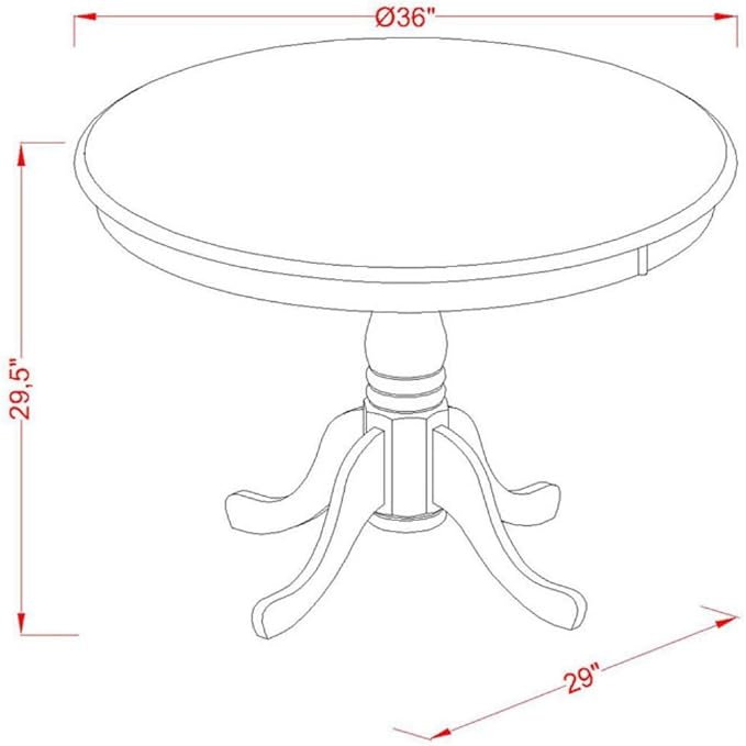 East West Furniture ANVA3-LWH-C 3 Piece Dining Table Set for Small Spaces Contains a Round Kitchen Table with Pedestal and 2 Linen Fabric Kitchen Dining Chairs, 36x36 Inch, Linen White