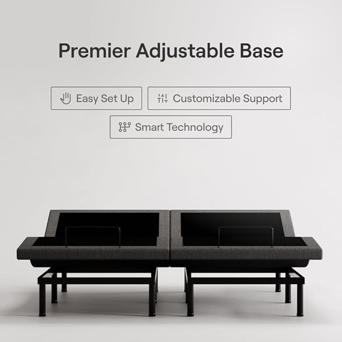 Nectar Ultra Twin XL Adjustable Base & 15” Mattress - Head & Foot Incline - Medium Firm Memory Foam - Cooling Upgrade - 3 Massage Settings - 365-Night Mattress Trial