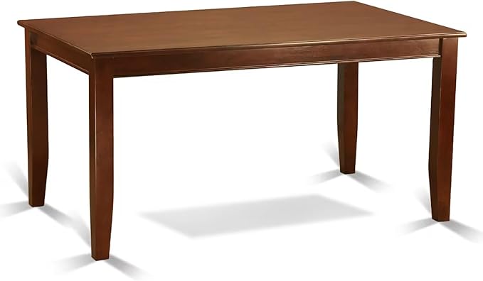 East West Furniture DUAB5-MAH-18 5 Piece Dining Set Includes a Rectangle Dining Room Table and 4 Coffee Linen Fabric Upholstered Chairs, 36x60 Inch, Mahogany