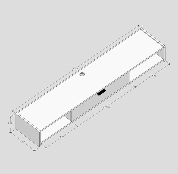 94'' Floating TV Stand,Wall Mounted TV Console,Floating TV Cabinet,Under TV Shelf for Bedroom Living Room(Walnut)