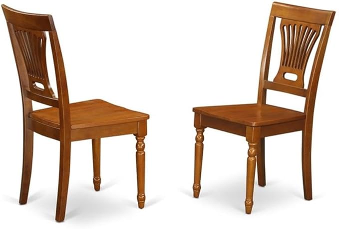 East West Furniture PLAI5-SBR-W 5 Piece Dining Room Furniture Set Includes an Oval Wooden Table with Butterfly Leaf and 4 Kitchen Dining Chairs, 42x78 Inch, Saddle Brown