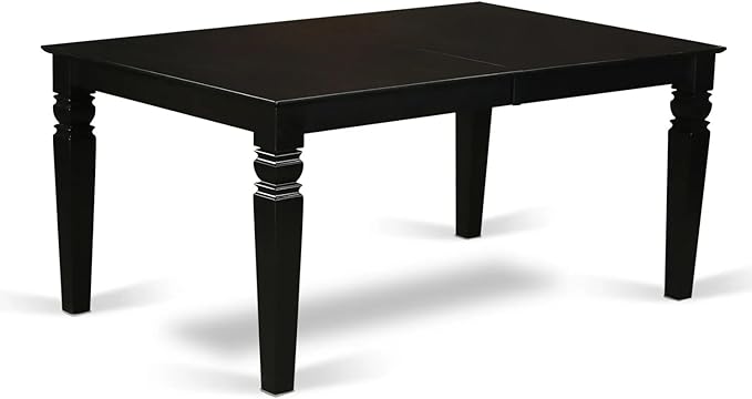 East West Furniture LGDA9-BLK-26 9 Piece Kitchen Set Consists of a Rectangle Dining Table with Butterfly Leaf and 8 Polyester Fabric Upholstered Chairs, 42x84 Inch, Black