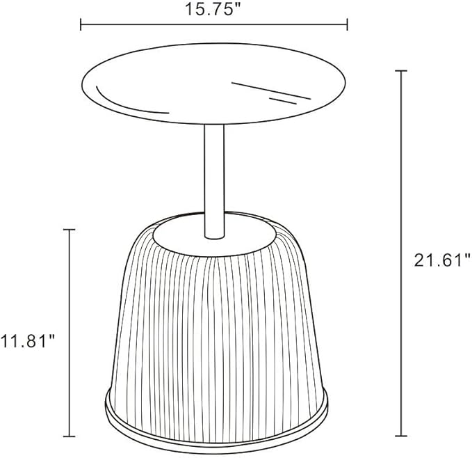 Manhattan Comfort Anderson Modern 15.75" Round End Tables 1.0 - Elegant Leatherette Upholstered Base with Pleated Design & Gold Steel Tabletop, Fully Assembled Accent Furniture, Set of 2, Green
