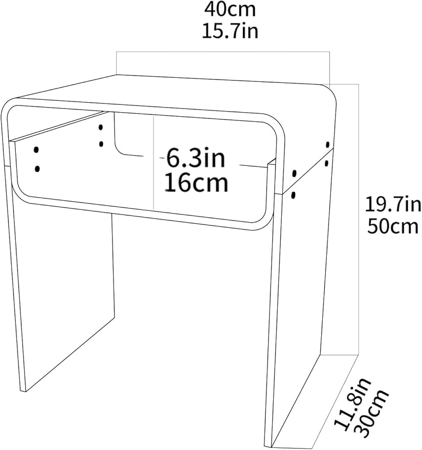 Clear Acrylic End Table 2-Tier Bedside nightstand for Living Room Bedroom Home Decor (Clear Double)