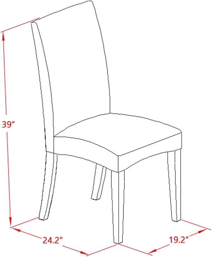 East West Furniture ANDR5-MAH-01 5 Piece Kitchen Table & Chairs Set Includes a Round Dining Room Table with Pedestal and 4 Cream Linen Fabric Parson Dining Chairs, 36x36 Inch, Mahogany