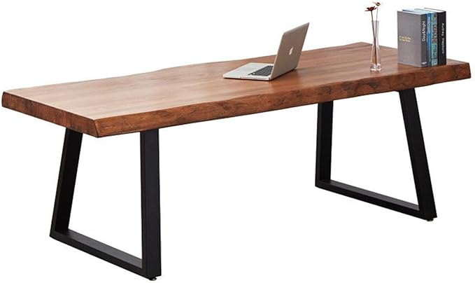 Pine Computer Desk, Modern Solid Wood Home Office Desk, Long Rural Farmhouse Pine Dining Table, Administrative Workstation Computer Desk, Suitable for Living Room and Dining Room (55inch)