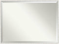Amanti Art White Bathroom Mirror for Over Sink, 31x41 Paige White Silver Rectangle Vanity Mirror, X-Large Modern Contemporary Wood Frame, Hangs Horizonally and Vertically, Bathroom Wall Decor, Beveled
