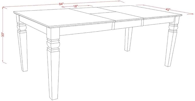 East West Furniture LGKE7-BCH-W 7 Piece Dining Table Set Consist of a Rectangle Dining Room Table with Butterfly Leaf and 6 Wooden Seat Chairs, 42x84 Inch, Black & Cherry