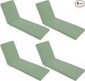 Chaise Lounge Cushions Outdoor Set of 4 - Waterproof and Fade Resistant Sun Lounger Replacement Cushions - Patio Lounger Pads with Removable Cover for Pool, Deck, 72 x 21 x 3 Inch, Sage Green
