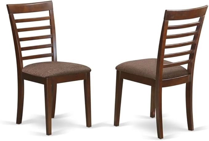 East West Furniture DOML5-MAH-C 5 Piece Dining Room Table Set Includes a Rectangle Kitchen Table with Butterfly Leaf and 4 Linen Fabric Upholstered Dining Chairs, 42x78 Inch, Mahogany