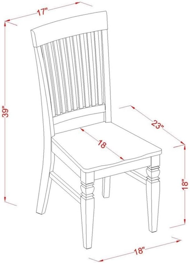 East West Furniture QUWE9-BMK-W 9 Piece Dining Room Furniture Set Includes a Rectangle Wooden Table with Butterfly Leaf and 8 Kitchen Dining Chairs, 40x78 Inch, Buttermilk & Cherry