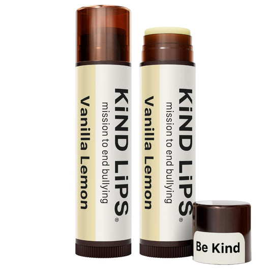 Kind Lips Vanilla Lemon Lip Balm 2-Pack - USDA Organic, Natural Chapstick Alternative for Dry Lips | Gluten-Free, Cruelty-Free