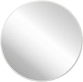 FrameWorks 28" Deluxe Contemporary White Circular Aluminum Mirror