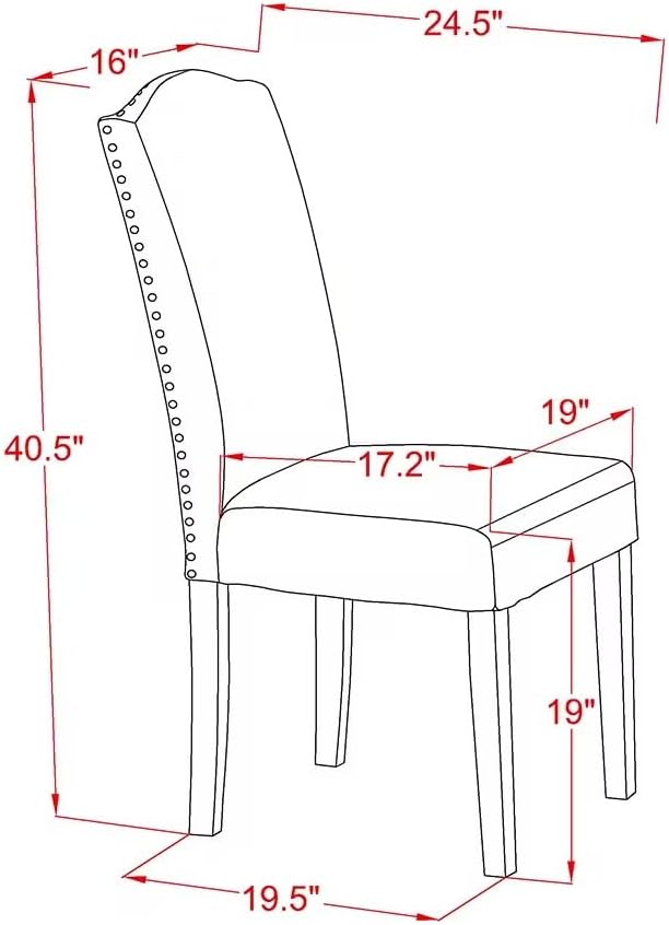 East West Furniture V077EN206-9 9 Piece Modern Dining Table Set Includes a Rectangle Wooden Table with V-Legs and 8 Dark Shitake Linen Fabric Parsons Dining Chairs, 40x72 Inch, Multi-Color
