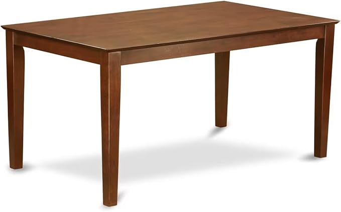 East West Furniture CAAB5-MAH-18 5 Piece Modern Dining Table Set Includes a Rectangle Wooden Table and 4 Coffee Linen Fabric Upholstered Parson Chairs, 36x60 Inch, Mahogany