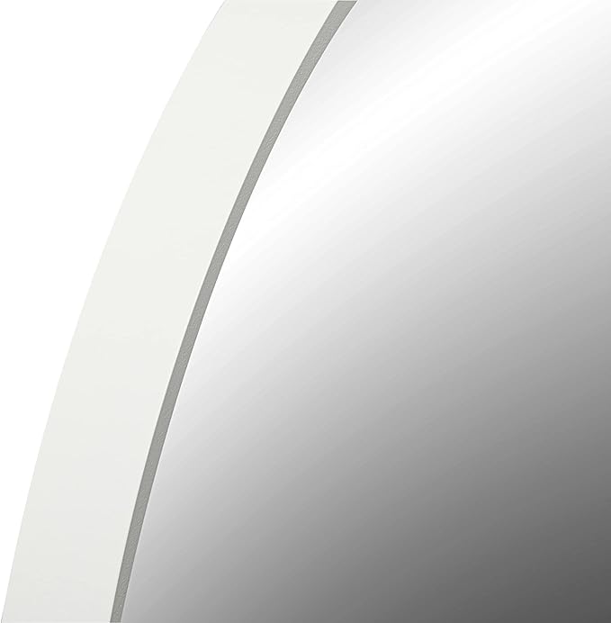 FrameWorks 24" Deluxe Contemporary White Circular Aluminum Mirror