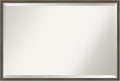 Amanti Art Grey Wall Mirror 25x37 Svelte Clay Grey Rectangle Bathroom Mirror for Wall Decor Living Room, Large Modern Wood Frame, Hangs Horizonally and Vertically, Bathroom Decor, Beveled Edge