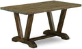 East West Furniture VT776 V-Style Kitchen Dining Table - a Rectangle Wooden Table Top with Stylish Legs, 36x60 Inch, Distressed Jacobean