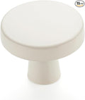 Ravinte 15 Pack Drawer Pulls 1-1/4 Inch White Kitchen Cabinet Knobs Solid Round Dresser Handles for Simple Cupboard Hardware