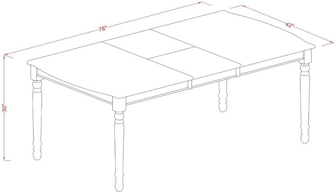 East West Furniture DODA5-MAH-C 5 Piece Dinette Set Includes a Rectangle Dining Room Table with Butterfly Leaf and 4 Linen Fabric Upholstered Dining Chairs, 42x78 Inch, Mahogany