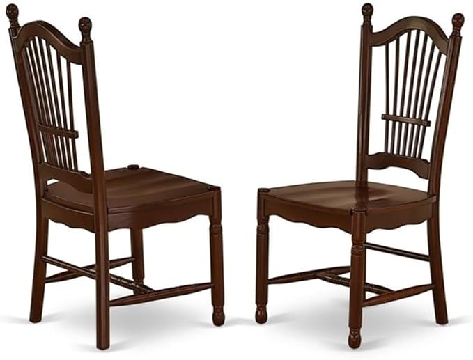 East West Furniture DODO9-MAH-W 9 Piece Dining Set Includes a Rectangle Dining Room Table with Butterfly Leaf and 8 Kitchen Chairs, 42x78 Inch, Mahogany