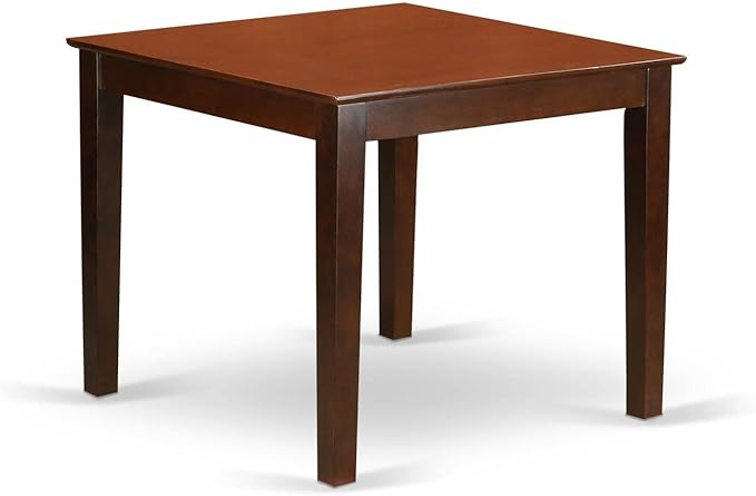 East West Furniture OXBR3-MAH-04 3 Piece Dining Room Furniture Set Contains a Square Dining Table and 2 Light Tan Linen Fabric Upholstered Chairs, 36x36 Inch, Mahogany
