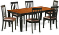 East West Furniture LGAN7-BCH-LC 7 Piece Dining Room Table Set Consist of a Rectangle Wooden Table with Butterfly Leaf and 6 Faux Leather Kitchen Dining Chairs, 42x84 Inch, Black & Cherry