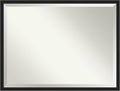 Amanti Art Black Bathroom Mirror for Over Sink, 32x42 Grace Brushed Metallic Black Narrow Rectangle Vanity Mirror, X-Large Modern Frame, Hangs Horizonally and Vertically, Bathroom Wall Decor, Beveled