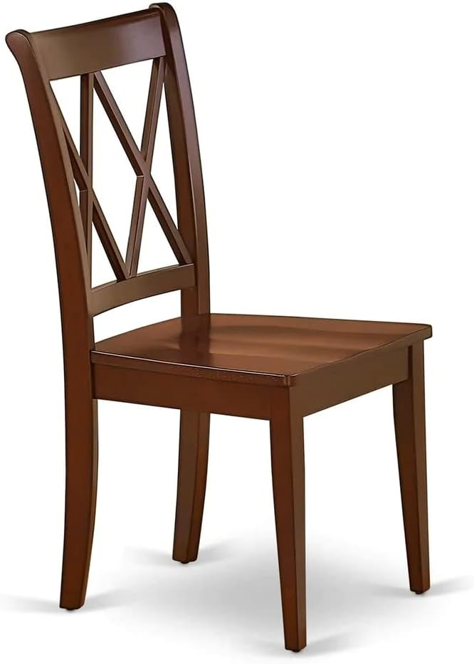 East West Furniture DOCL7-MAH-W 7 Piece Dining Table Set Consist of a Rectangle Dining Room Table with Butterfly Leaf and 6 Wooden Seat Chairs, 42x78 Inch, Mahogany