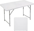 FORUP Folding Utility Table, 4ft Fold-in-Half Portable Plastic Picnic Party Dining Camp Table