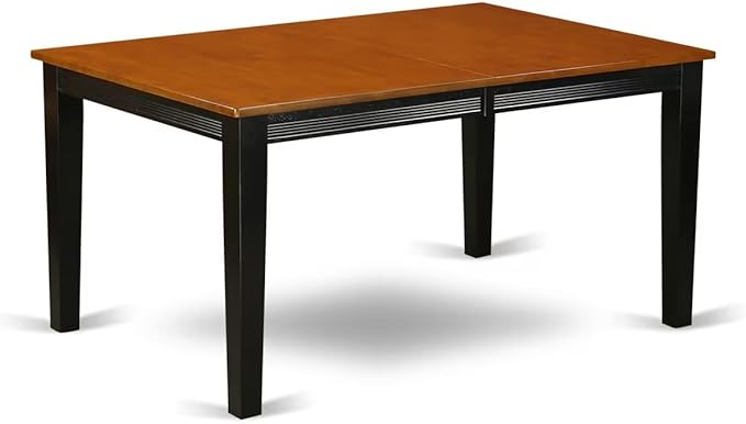 East West Furniture QUKE5-BCH-W 5 Piece Kitchen Table Set for 4 Includes a Rectangle Dining Room Table with Butterfly Leaf and 4 Dining Chairs, 40x78 Inch, Black & Cherry