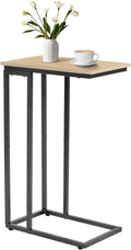 C-Shaped End Table, for Living Room, Bedroom, Small Spaces, TV Tray Couch Side Tables Laptop Table,White
