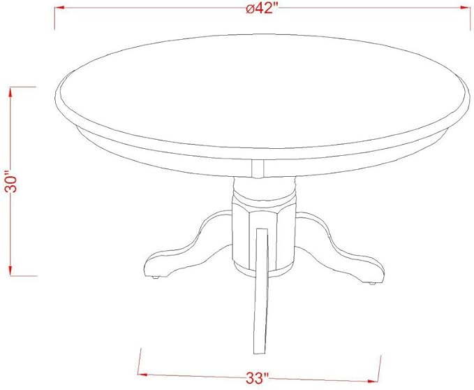 East West Furniture SHEN3-LWH-06 3 Piece Dining Set Contains a Round Kitchen Table with Pedestal and 2 Dark Shitake Linen Fabric Parson Dining Chairs, 42x42 Inch, Linen White