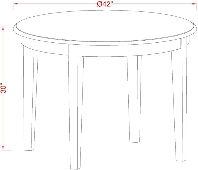 East West Furniture BOST3-CAP-W 3 Piece Modern Dining Table Set Contains a Round Kitchen Table and 2 Dining Chairs, 42x42 Inch, Cappuccino