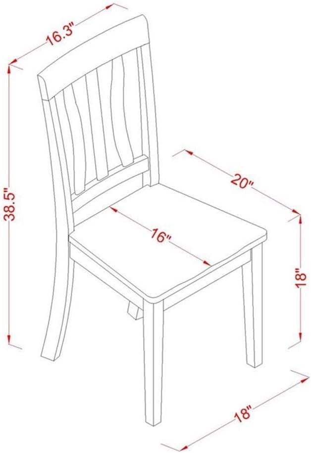 East West Furniture QUAN9-BCH-W 9 Piece Kitchen Table & Chairs Set Includes a Rectangle Dining Room Table with Butterfly Leaf and 8 Solid Wood Seat Chairs, 40x78 Inch, Black & Cherry