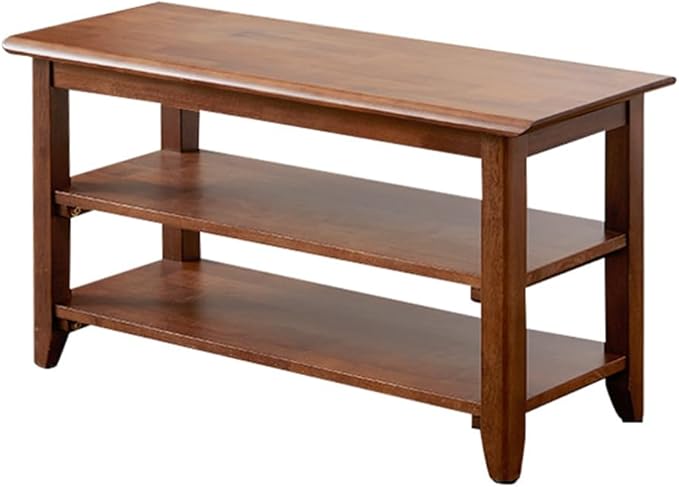 XKZG Storage Bench Wooden Shoe Rack Bench Rustic Solid Wood Entryway Bench (Brown,31.5")