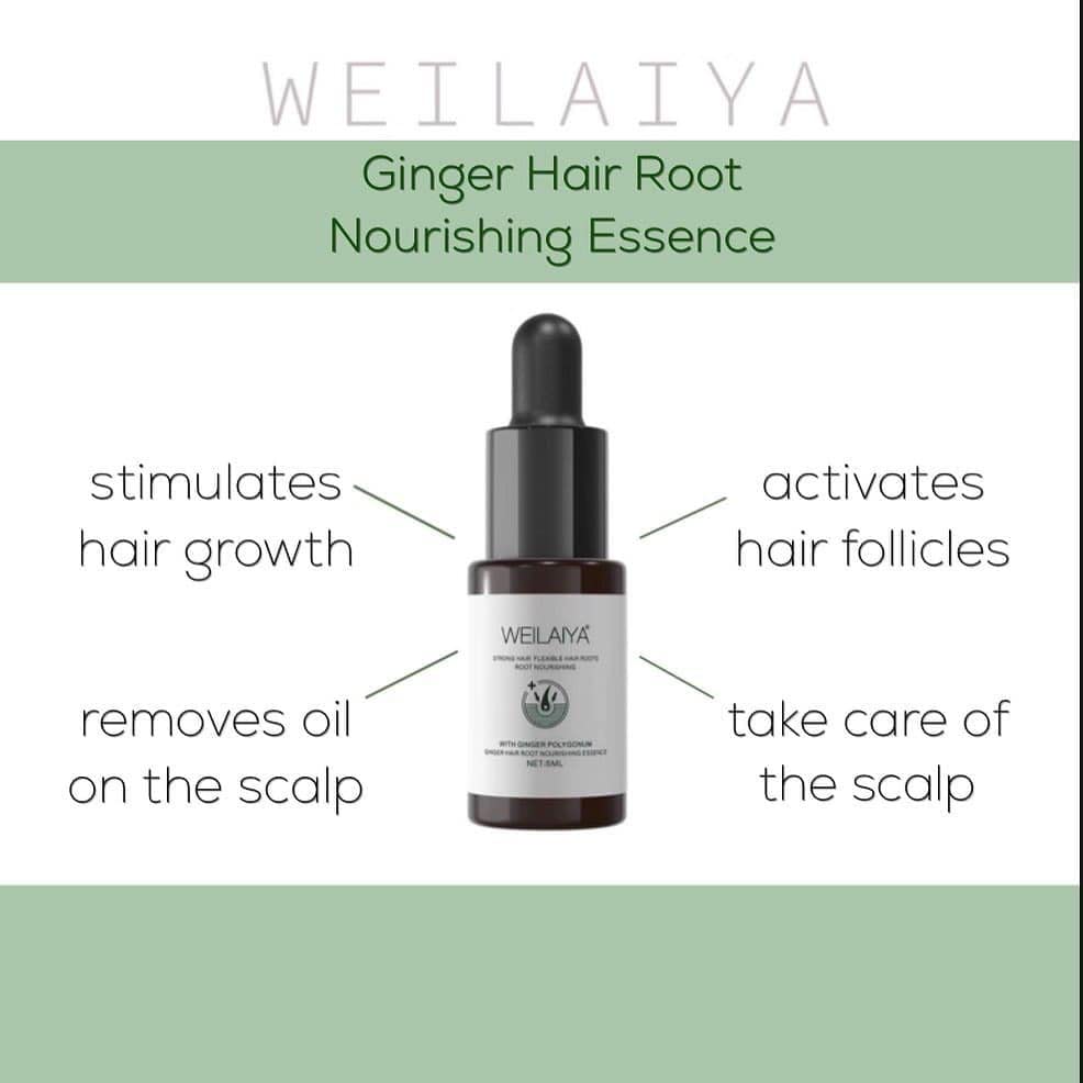 Weilaiya Ginger Hair Root Nourishing Essence Prevent Hair Loss Stimulate Hair Growth Concentration Serum (8 tubes/pack) unisex for both men and women