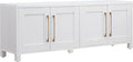 Henn&Hart Rectangular TV Stand for TV's up to 80" in White, TV Stands for the Living Room