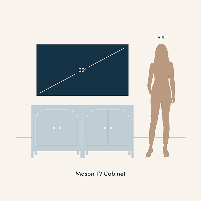 Nathan James Mason TV Stand, Free Standing Accent Sideboard Buffet, Credenza with Glass Doors and Adjustable Shelf in Brushed Light Brown Wood for Dining Room, Entryway and Living Room, Set of 2