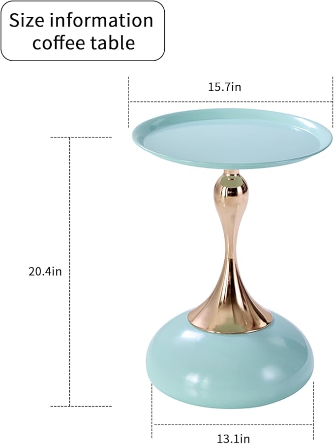 Stylish Hourglass Side Table - Contemporary Design for Living Rooms, Cafes, Dining Areas, Bedrooms, and Outdoor Spaces - Perfect Accent Piece for Any Decor (1, Light Green)