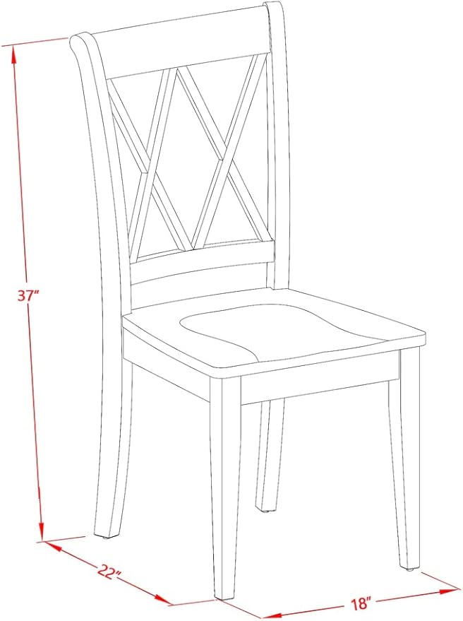 East West Furniture MZCL5-LWH-W 5 Piece Dinette Set for 4 Includes a Rectangle Dining Room Table with Dropleaf and 4 Dining Chairs, 36x54 Inch, Linen White