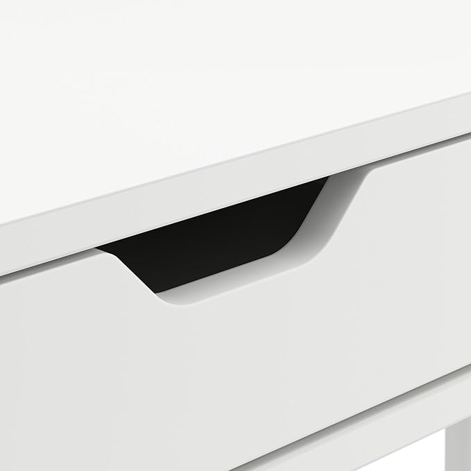 Furniture Nora 40W Writing Desk in Pure White | Computer Table for Home Office Workspace or Entryway