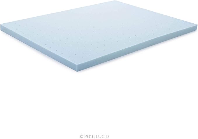 LUCID Mattress Topper, Twin XL, 3 Inch, Memory Foam - Gel Infused Mattress Topper - CertiPUR Certified